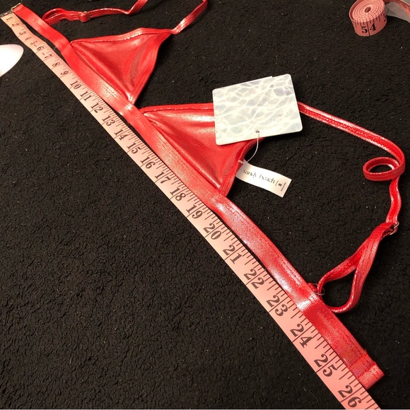 NWT Forever 21 Shimmer Bikini Top w/padding Red - Picture 8 of 9